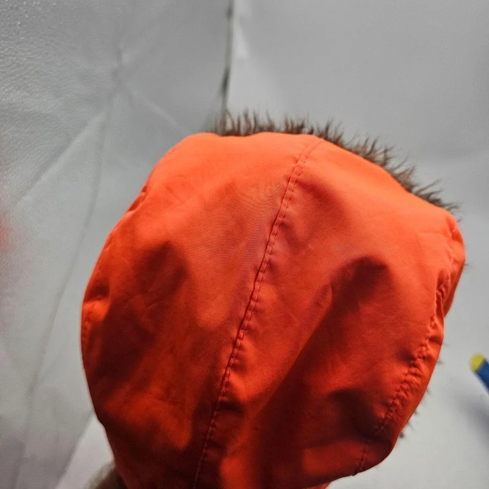Blaze Orange Hat Trapper Faux Fur Ear Flap Winter Hunting One Size Mens Outdoor